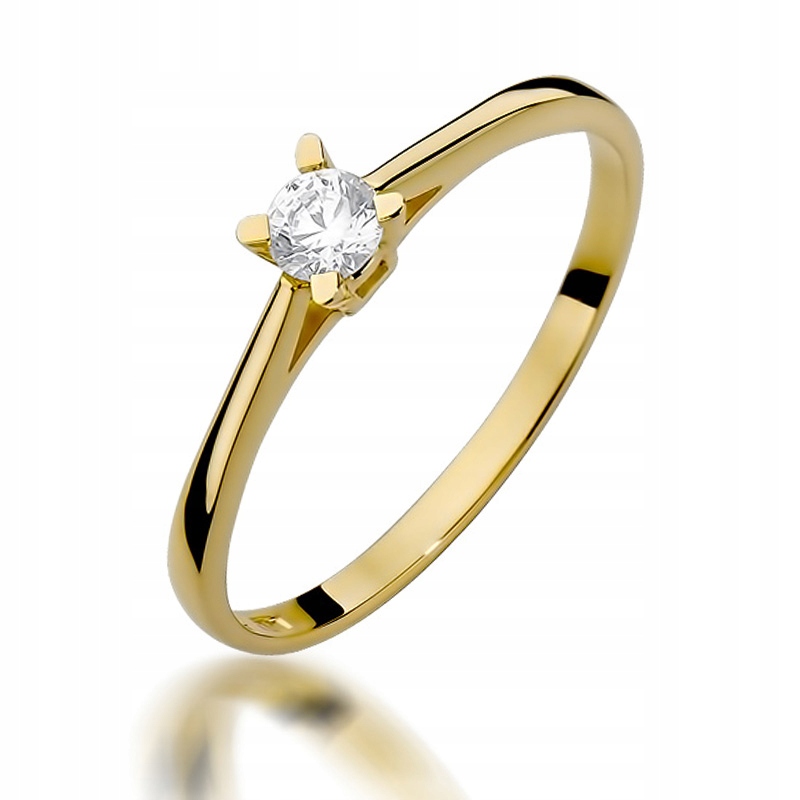 

Zaręczynowy Pierścionek Złoty Z Brylantem 0,15ct