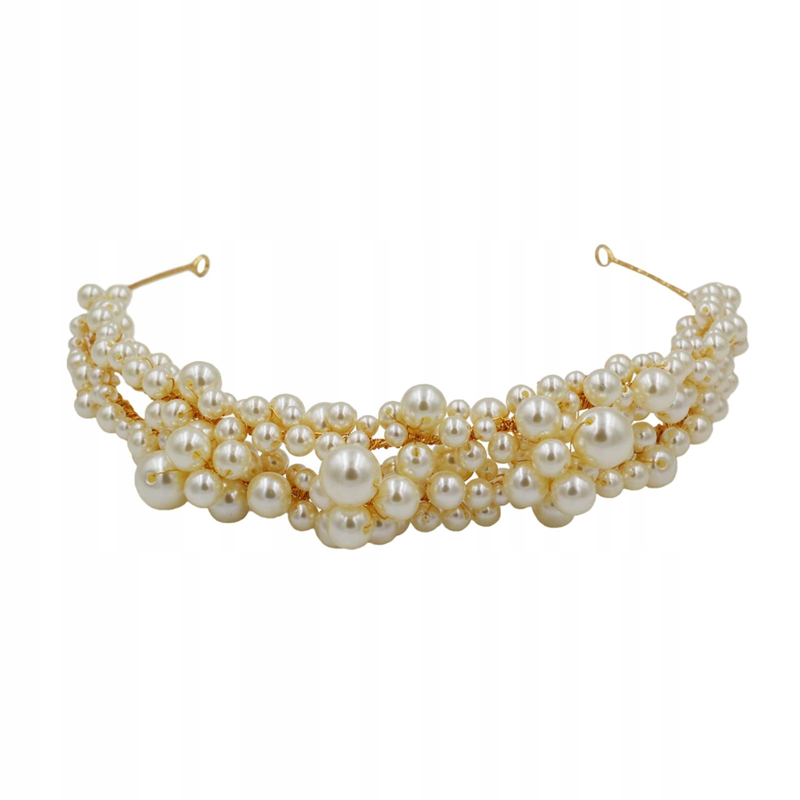 Perłowe opaski dla kobiet Biała opaska na Marka bez marki