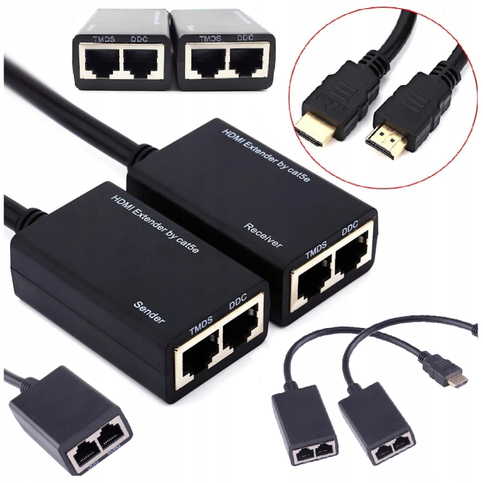 Przedłużacz HDMI Extender 30 metrów RJ45 ETHERNET CAT-5e/6 ARTHON