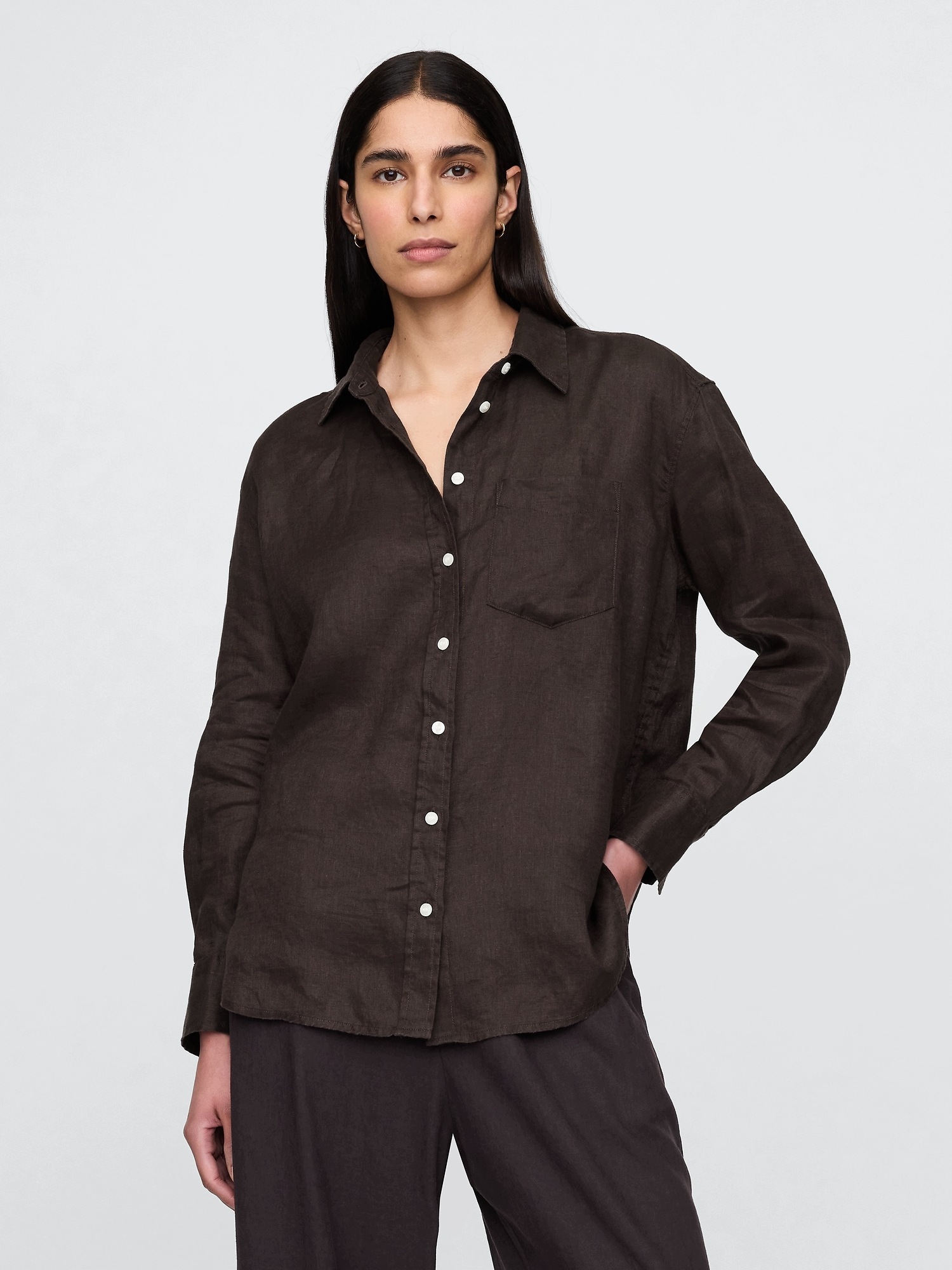 Gap Lněná oversize košile Big Shirt