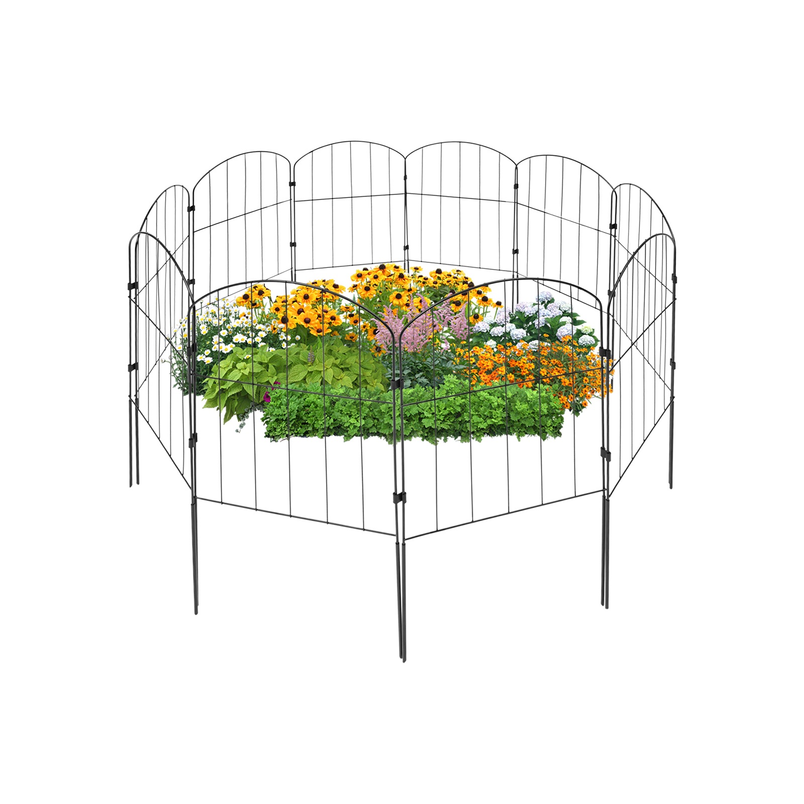 Kovový Zahradní Plot – 10 Kusů, 33 X 60 CM – Ozdobný Oplocení