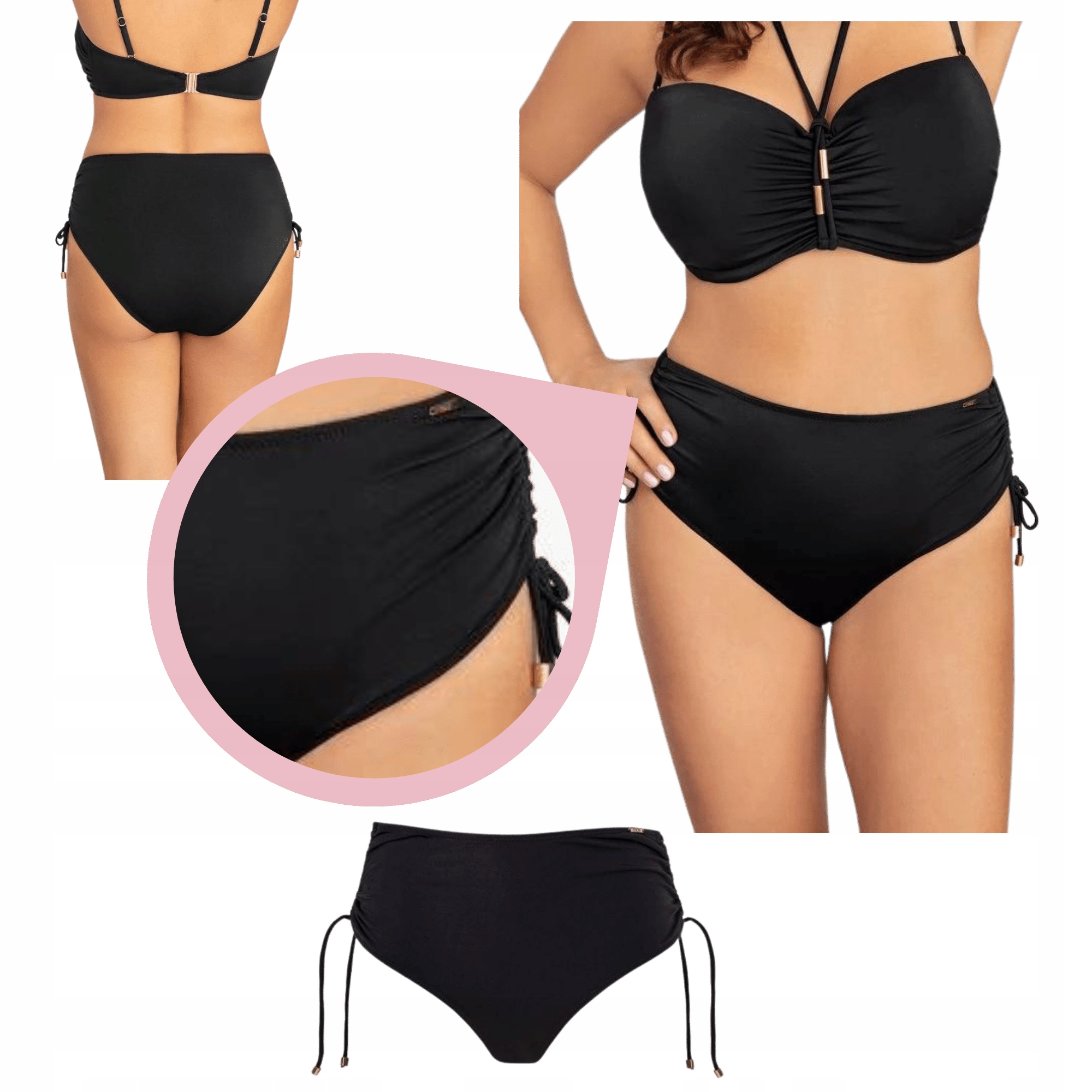 Corin Alabama 06410 Plavkové kalhotky černé hladké s tkaničkami S