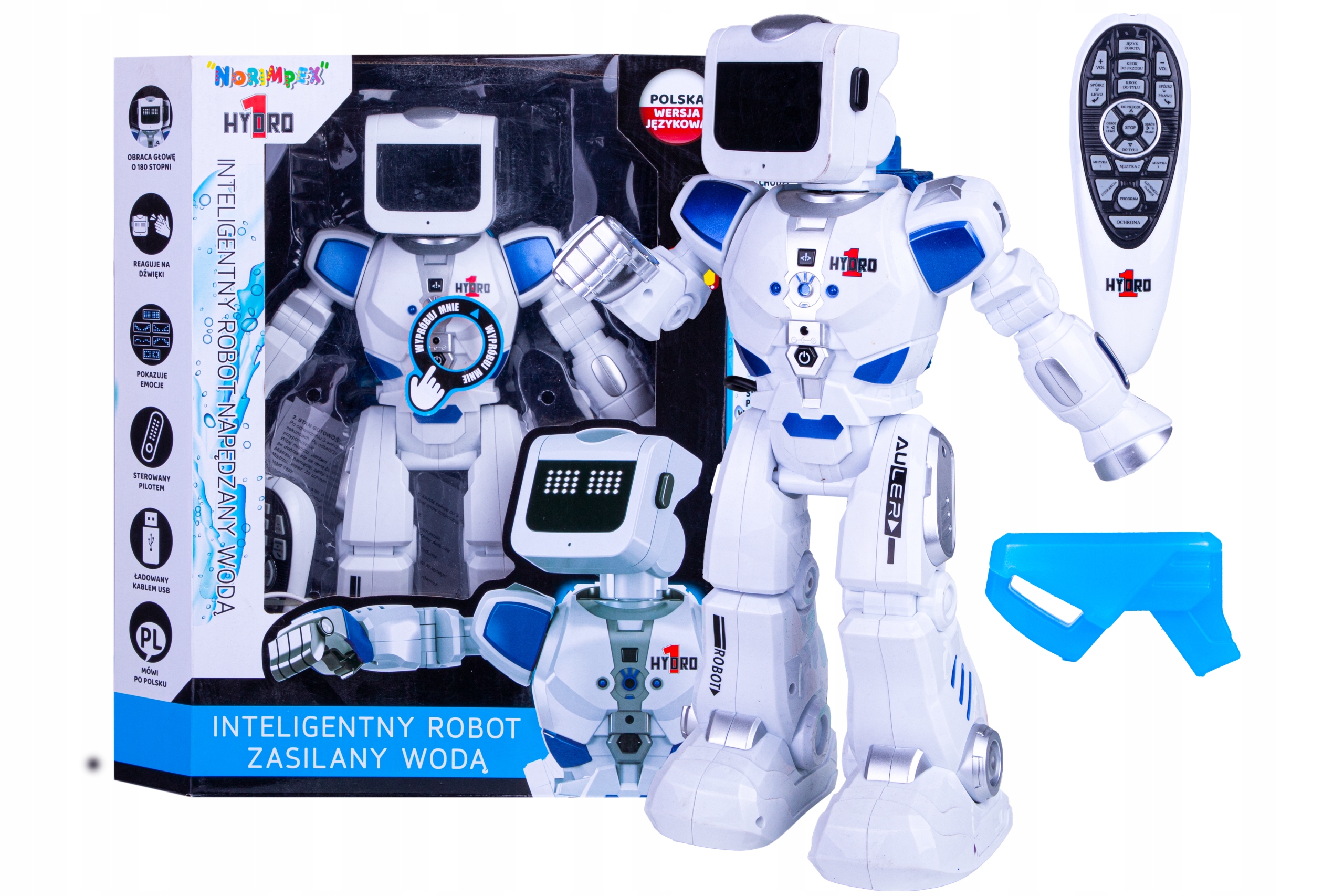 

Robot multimedialny Hydro na wodę Mówi Po Polsku