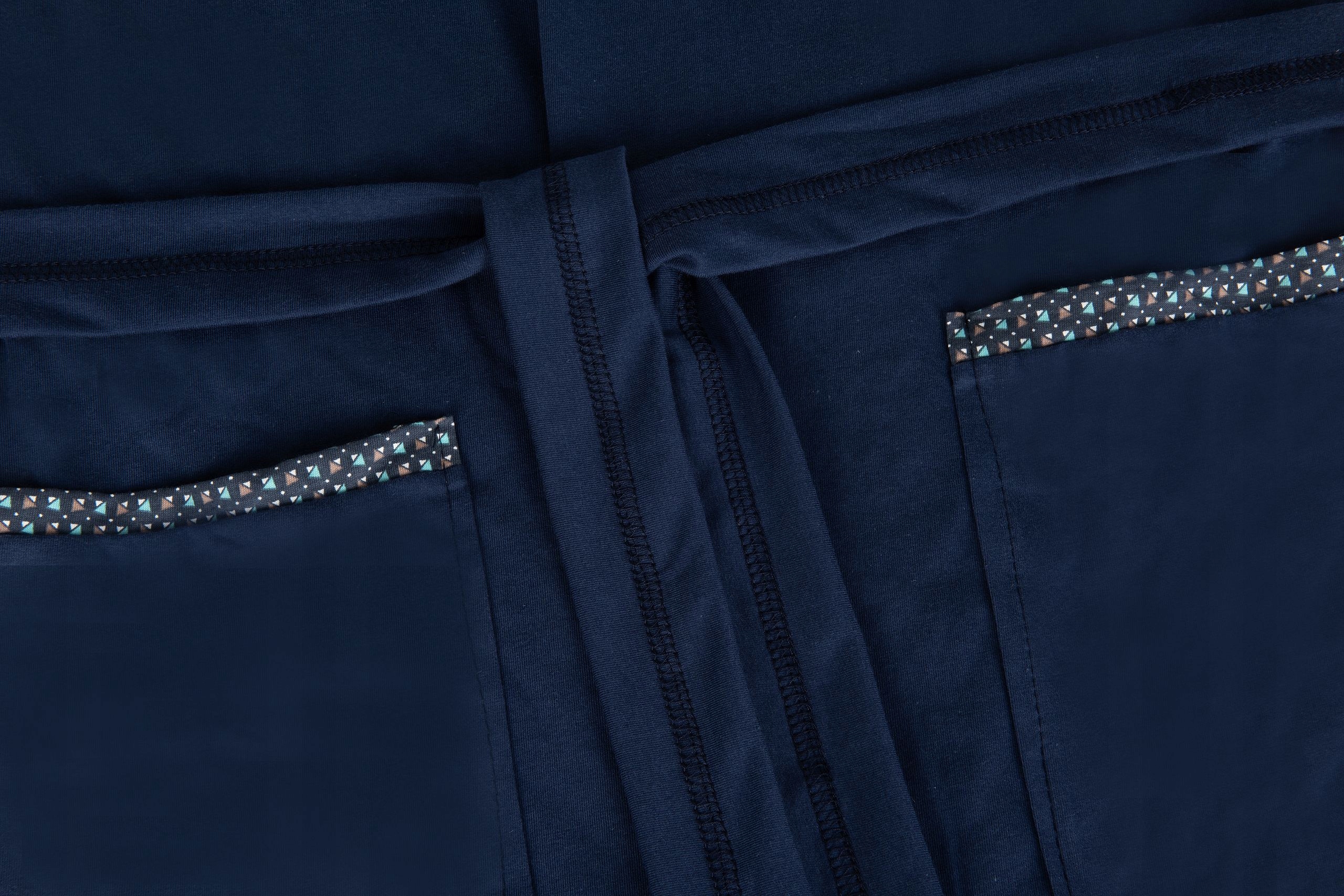 SZLAFROK MĘSKI CIENKI BAWEŁNA GRANATOWY ROZ.M A132 Rozmiar M