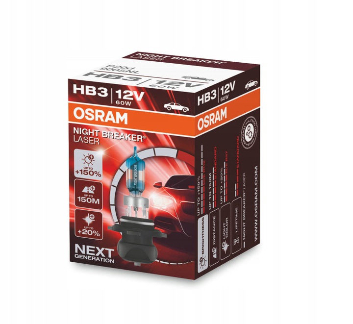 

Osram Żarówka HB3 Night Breaker Laser +150% 1 szt.