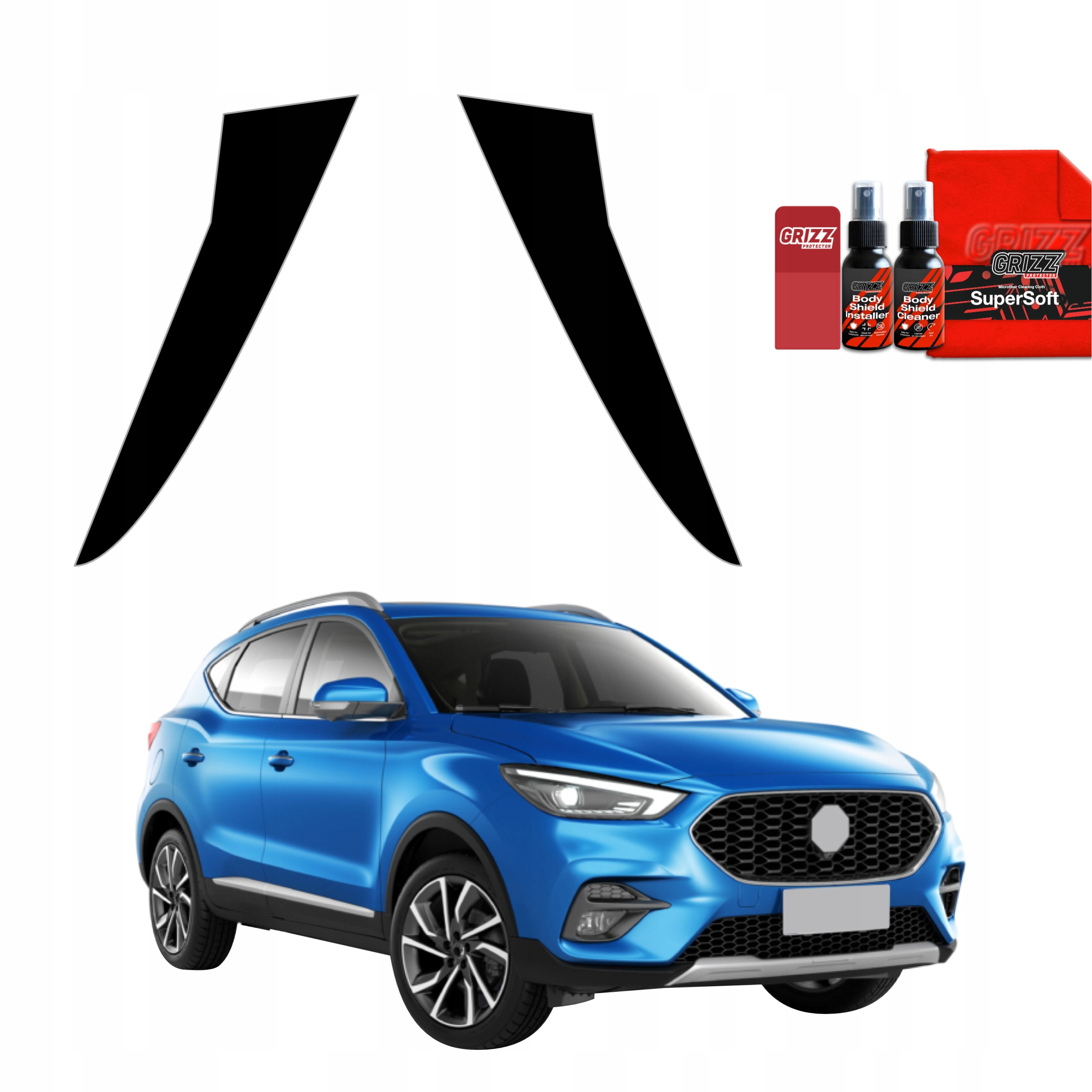 2v1 Černá fólie na sloupky pro Mg Zs Classic (2019-2025)