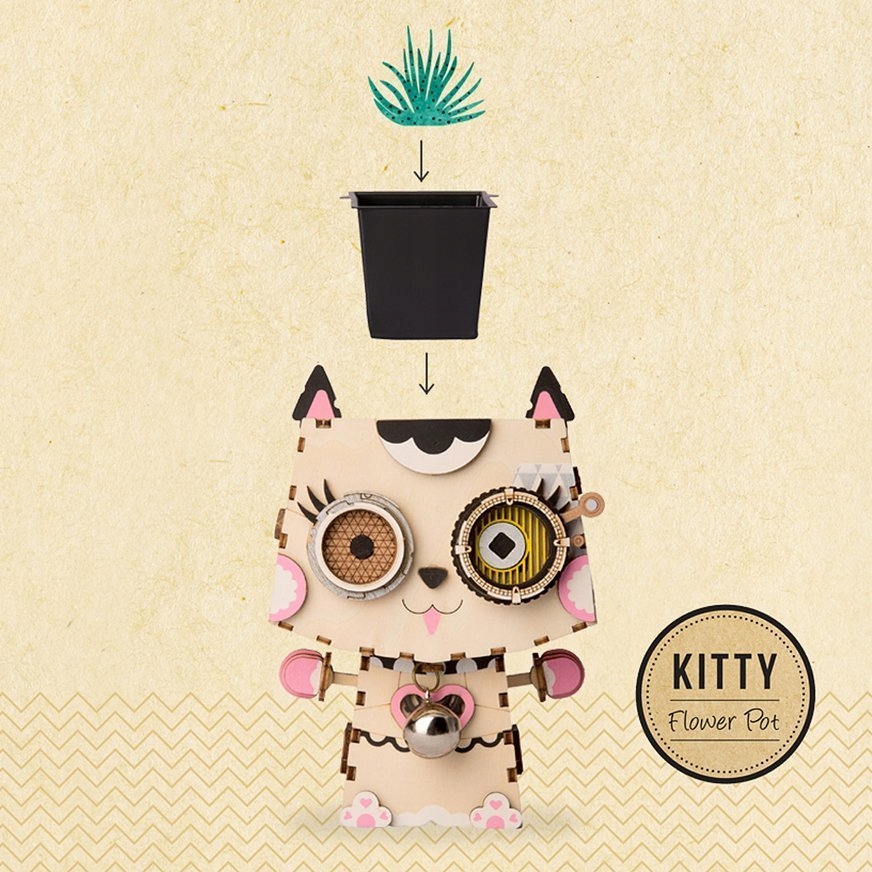 PUZZLE KOTEK DONICZKA 3D DLA DZIECKA CREATIVE Płeć chłopcy dziewczynki