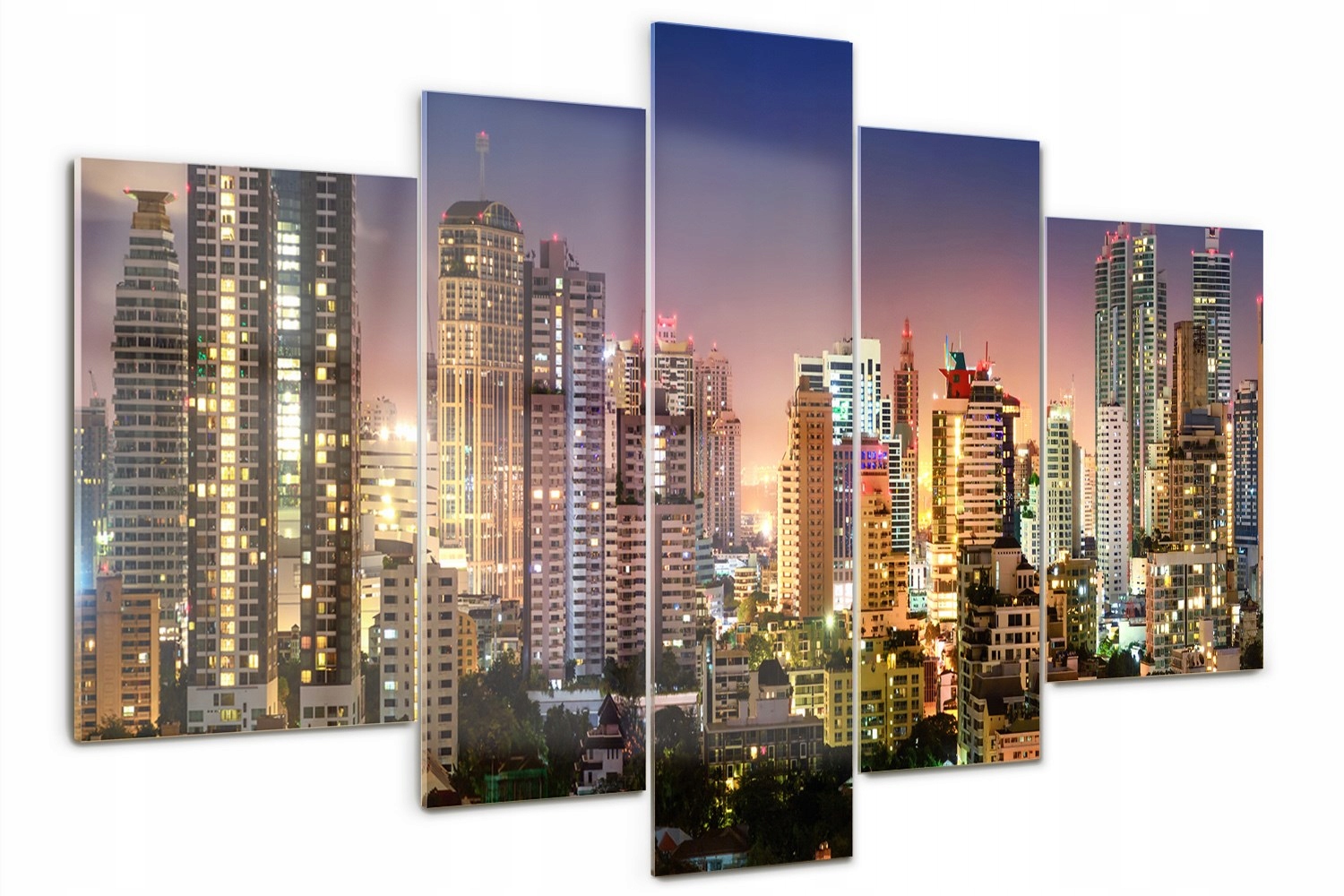 

Obrazek szklany tryptyk do sypialni Bangkok nocą