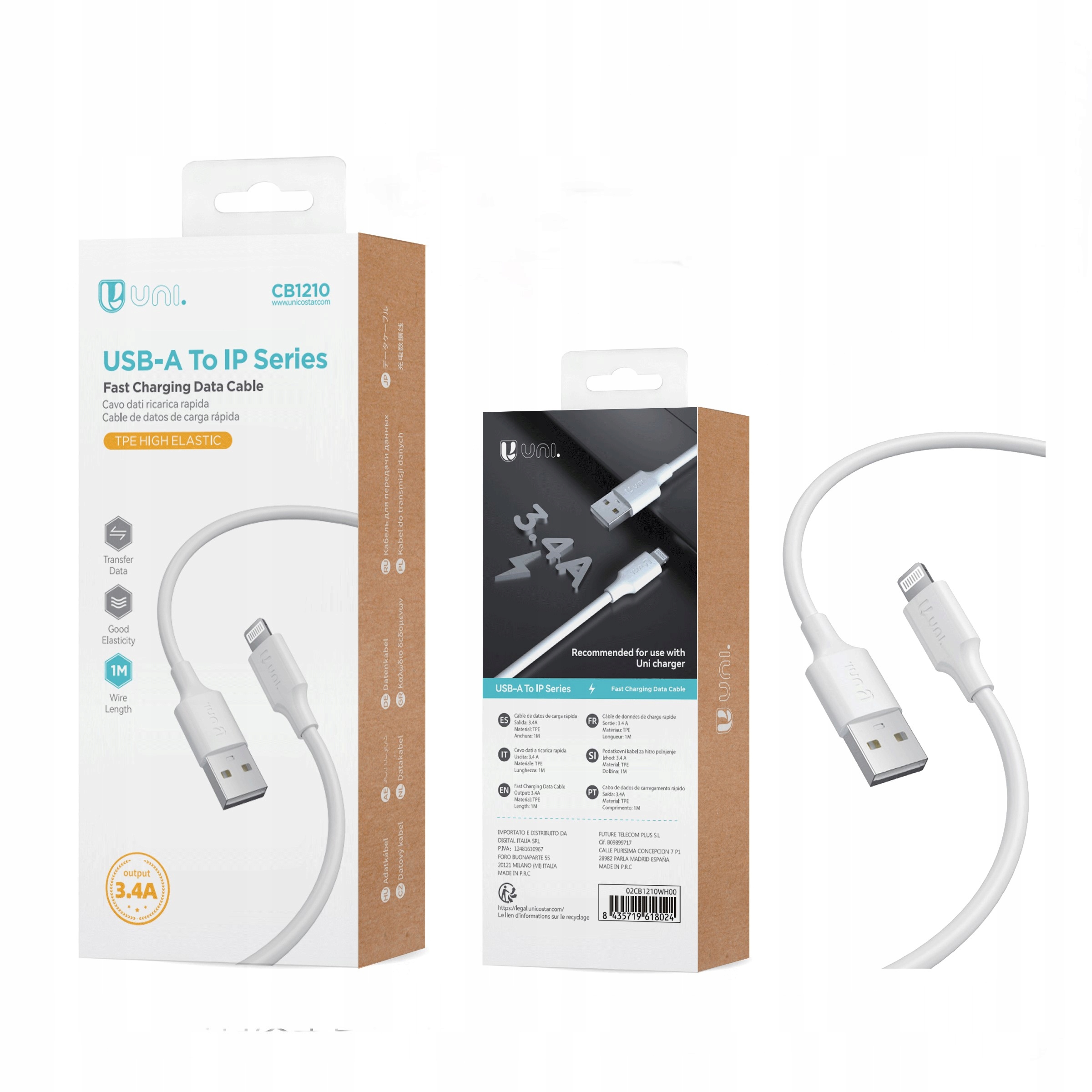 Kabel Usb-a Apple Lightning 3.4A Kabel do iPhone 1M