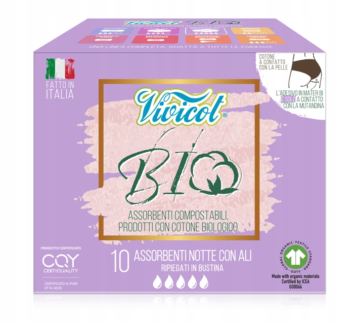 

Podpaski Na Noc ze skrzydełkami 100% organic Bio