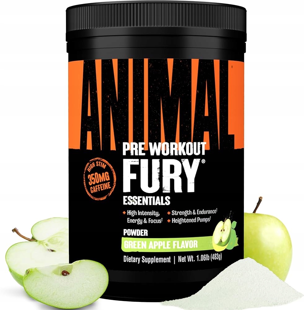 Universal Animal Fury 483g jablko Boost Energie a koncentrace