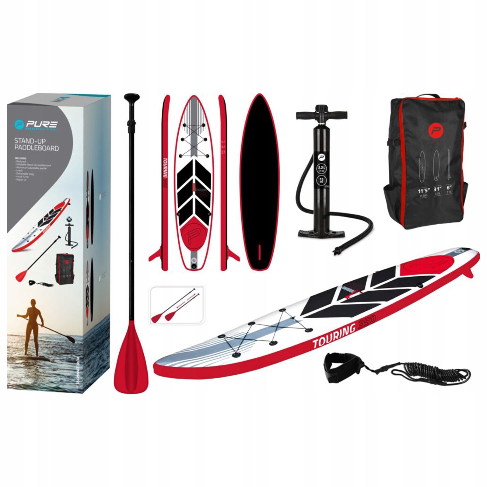 Deska Pompowana Sup Board P2I 350 CM plecak akcesoria