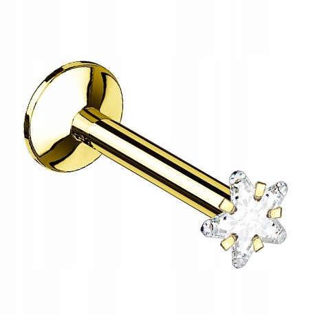 

Labret z kryształową gwiazdką 1,2/6/3 złoty