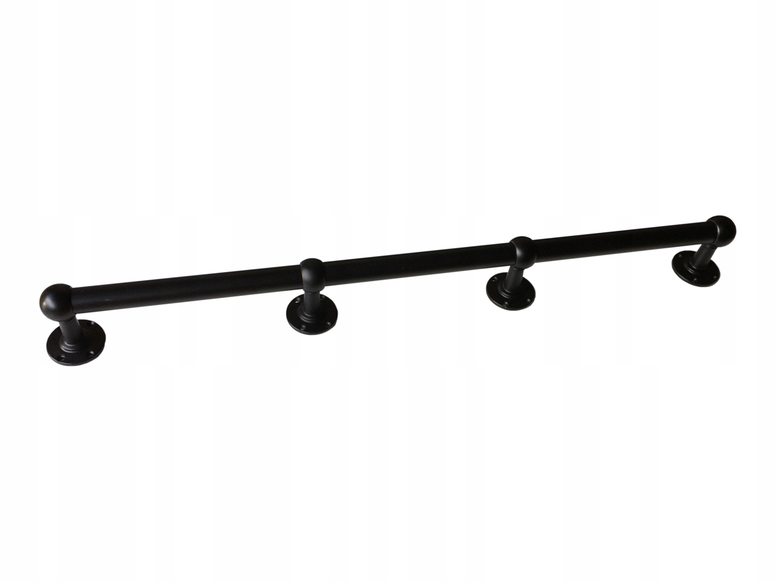 Poręcz 400cm Czarna Uchwyty Schodowe Balustrada 4 m Loft