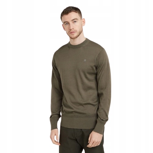 G Star Raw Vlněný Pánský Svetr Klasická Zelená Barva XL 6BA