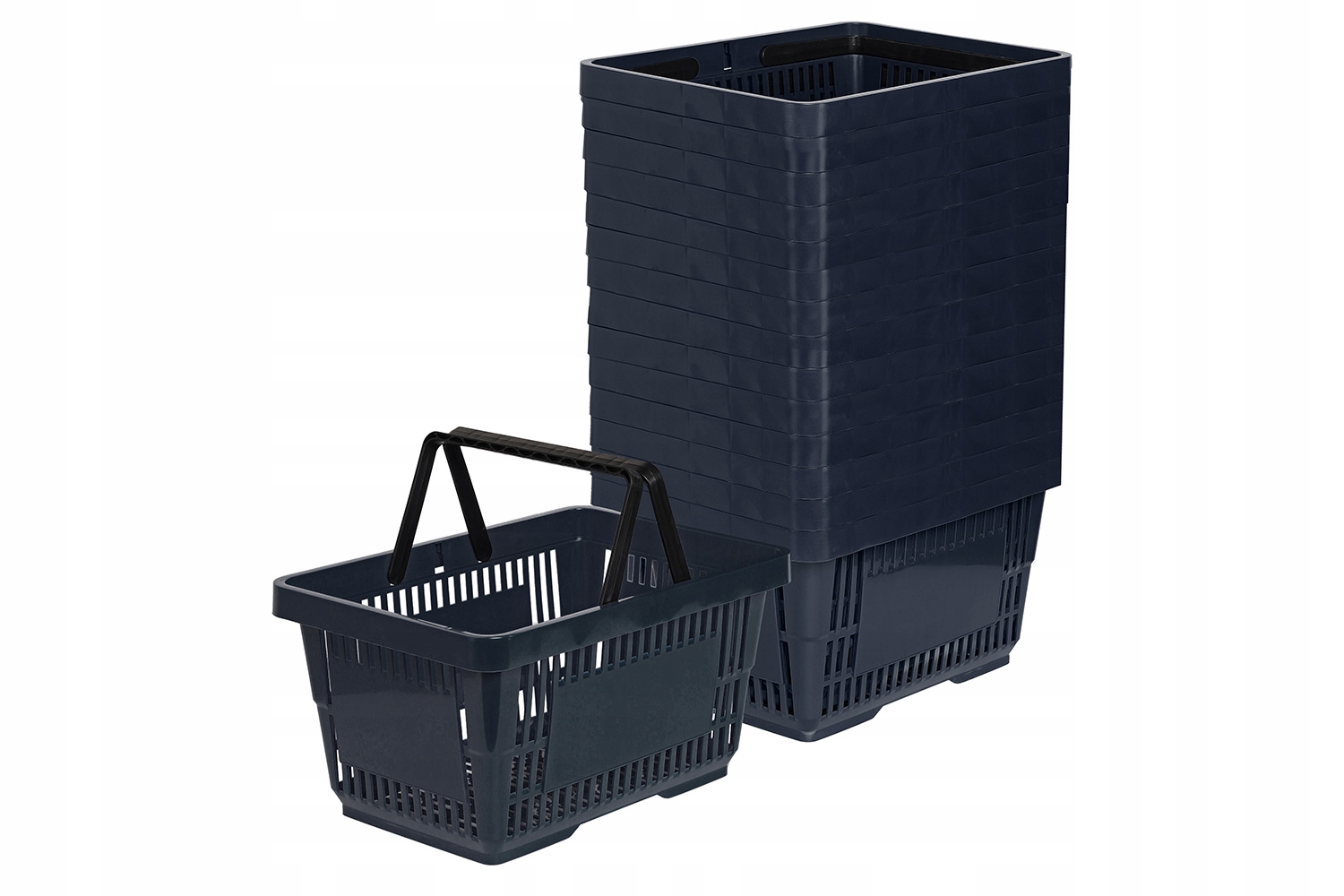 15 x košík 2 rukojeti nákupní košík, nákupní košík Tmavě šedý