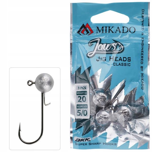 Główki Jigowe Jaws Classic Jig Bn 12gr 2/0 op.3szt Mikado