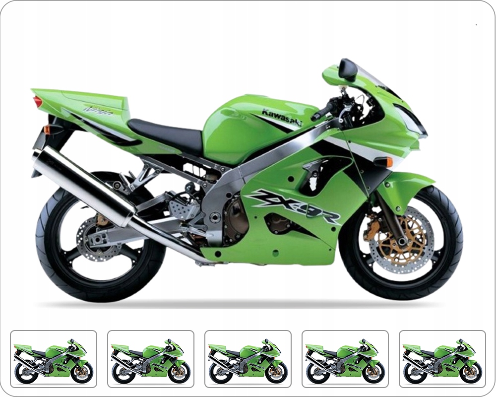 Samolepky Na Motocykl Juula Pro Kawasaki Zx 9R 2003 Zelené 7F
