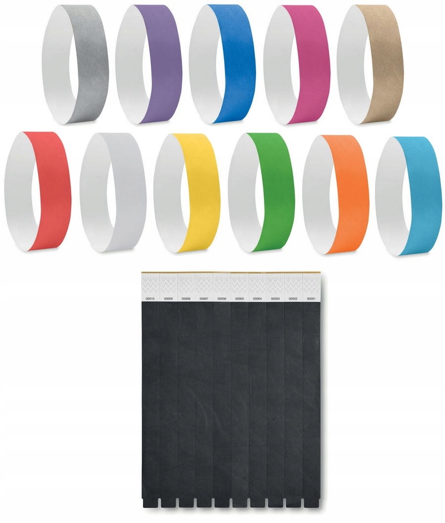 OPASKA NA RĘKĘ TYVEK Festiwalowa 10 SZT. żółty Stan opakowania oryginalne