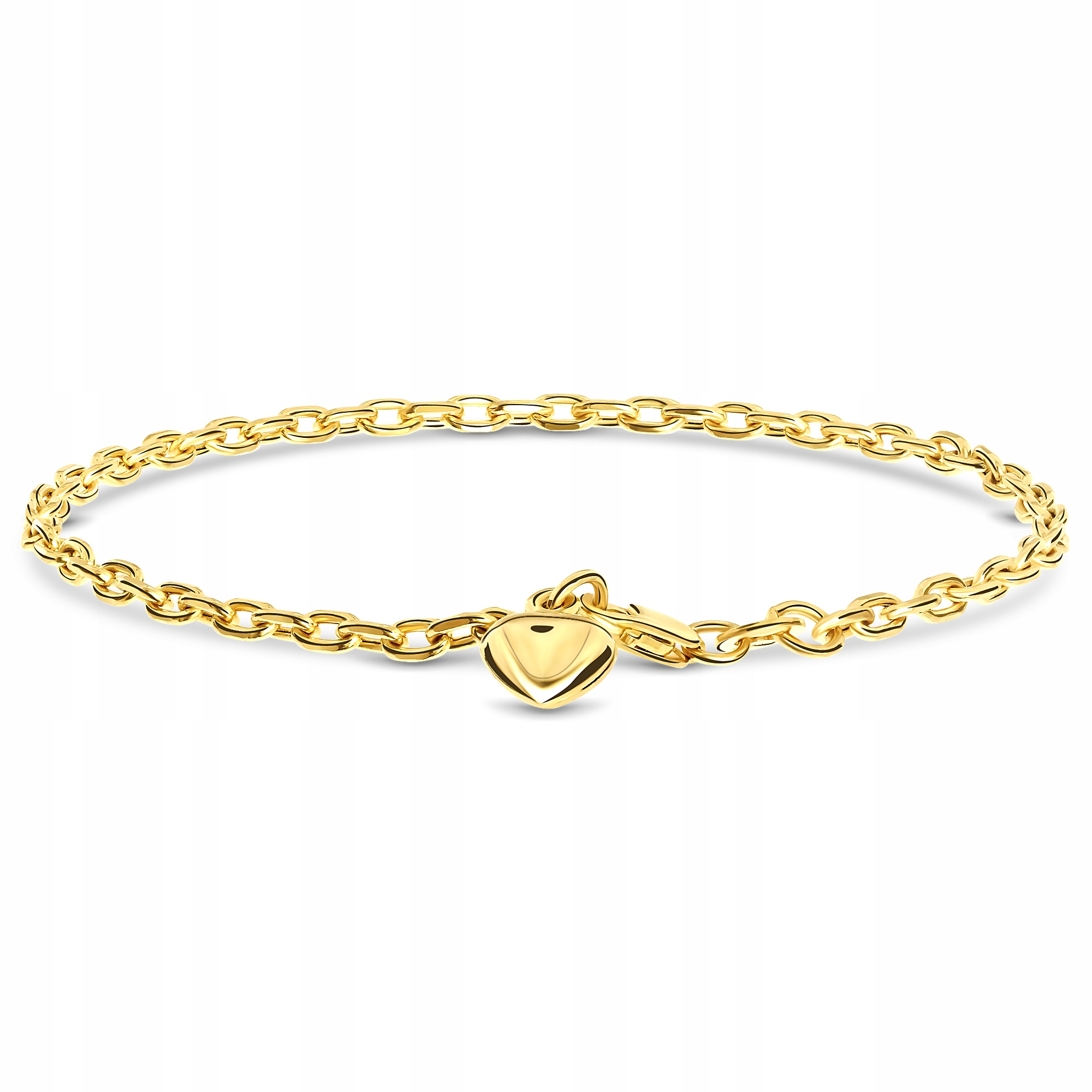 Bransoletka Miore 14KT 585 Złota włoska z sercem 19 cm damska
