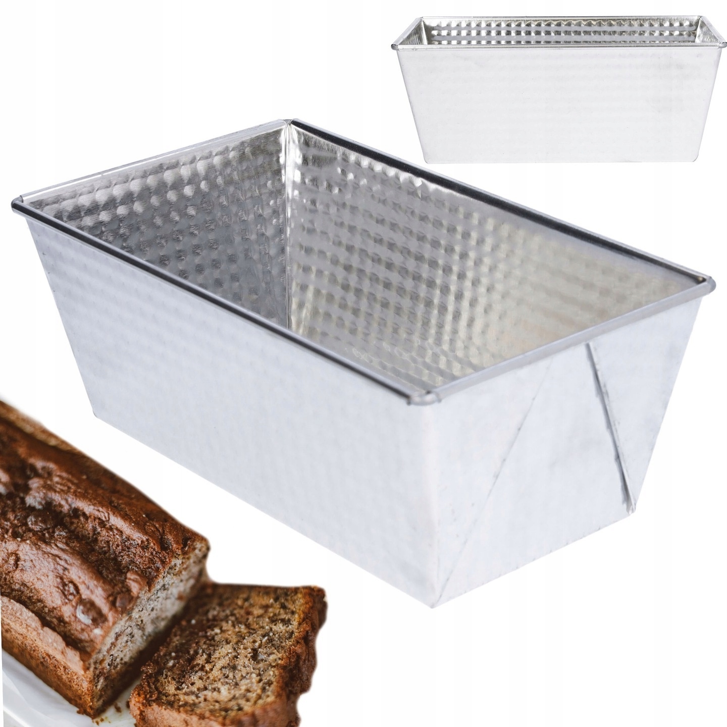 FORMA DO PIECZENIA keksówka blacha do ciasta pasztetu ocynkowana 20x12x8 cm