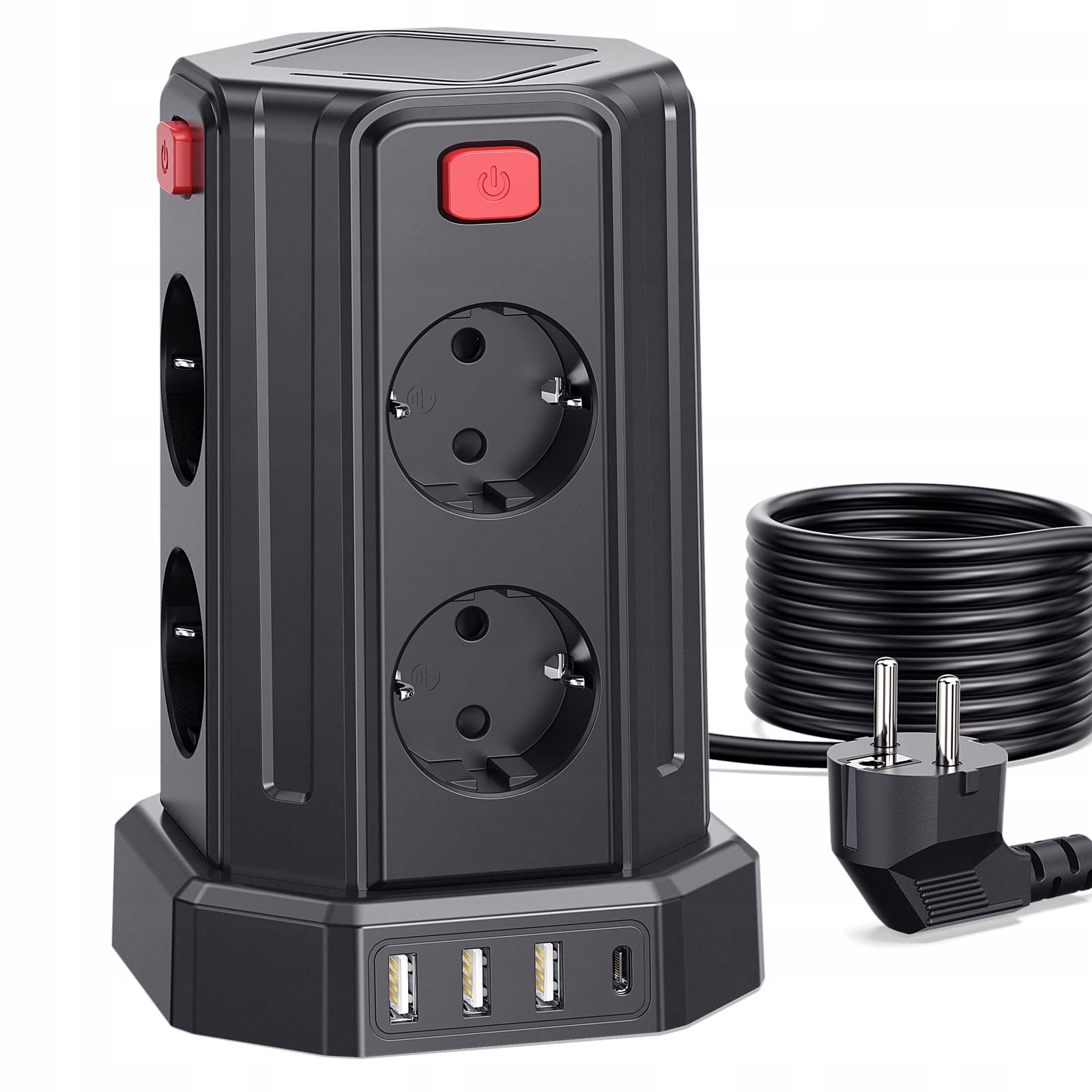 SAMERIVER Przedłużacz Wieża Zasilacz USB 13w1 — miniatura 2