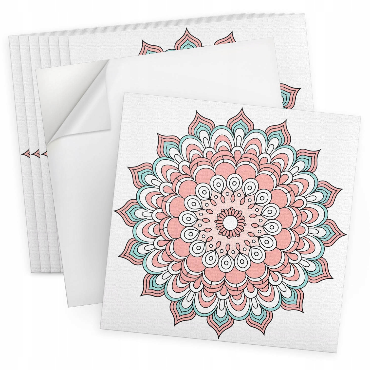 Samolepící nástěnné dlaždice Vinyl 9 ks 30x30 cm Květinový vzor mandaly