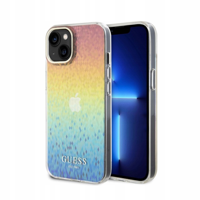 Etui Guess IML Faceted Mirror Disco Iridescent na iPhone 15 wielokolorowe