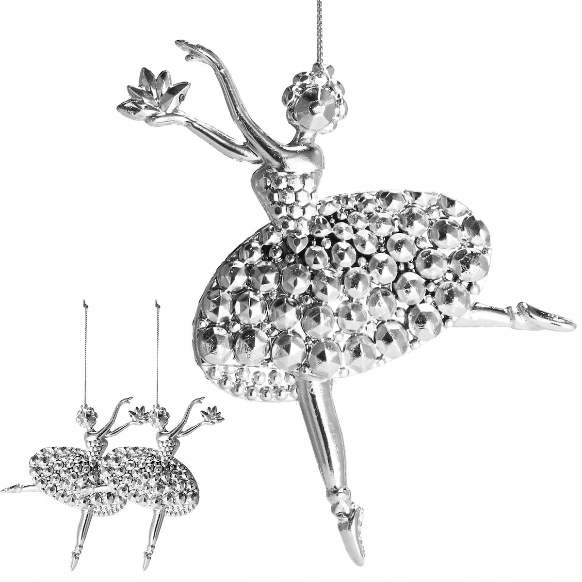 

Ażurowe Zawieszki Na Choinkę Srebrne Baletnice 2x