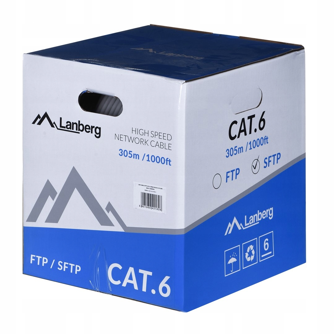 Lanberg Kabel Sftp KAT.6 305 M Drát Cu Šedý