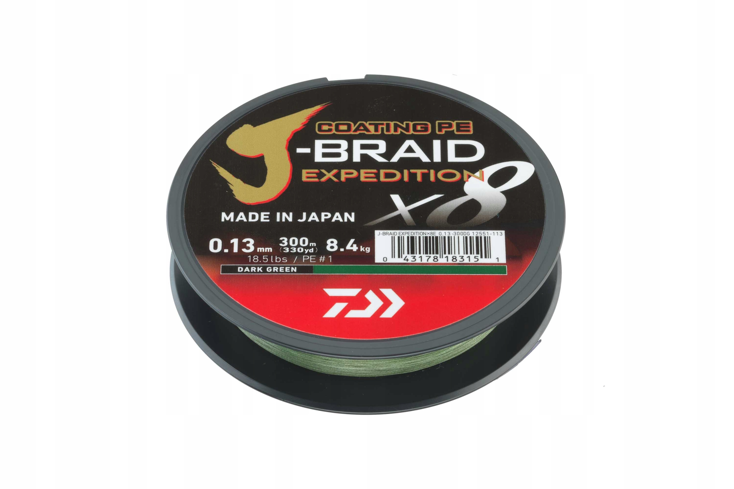 Plecionka Daiwa J-Braid Expedition X8 dark green 150m 0.18mm