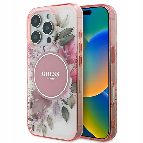 Originální pouzdro Guess pro iPhone 16 Pro Max 6.9" růžové obal MagSafe