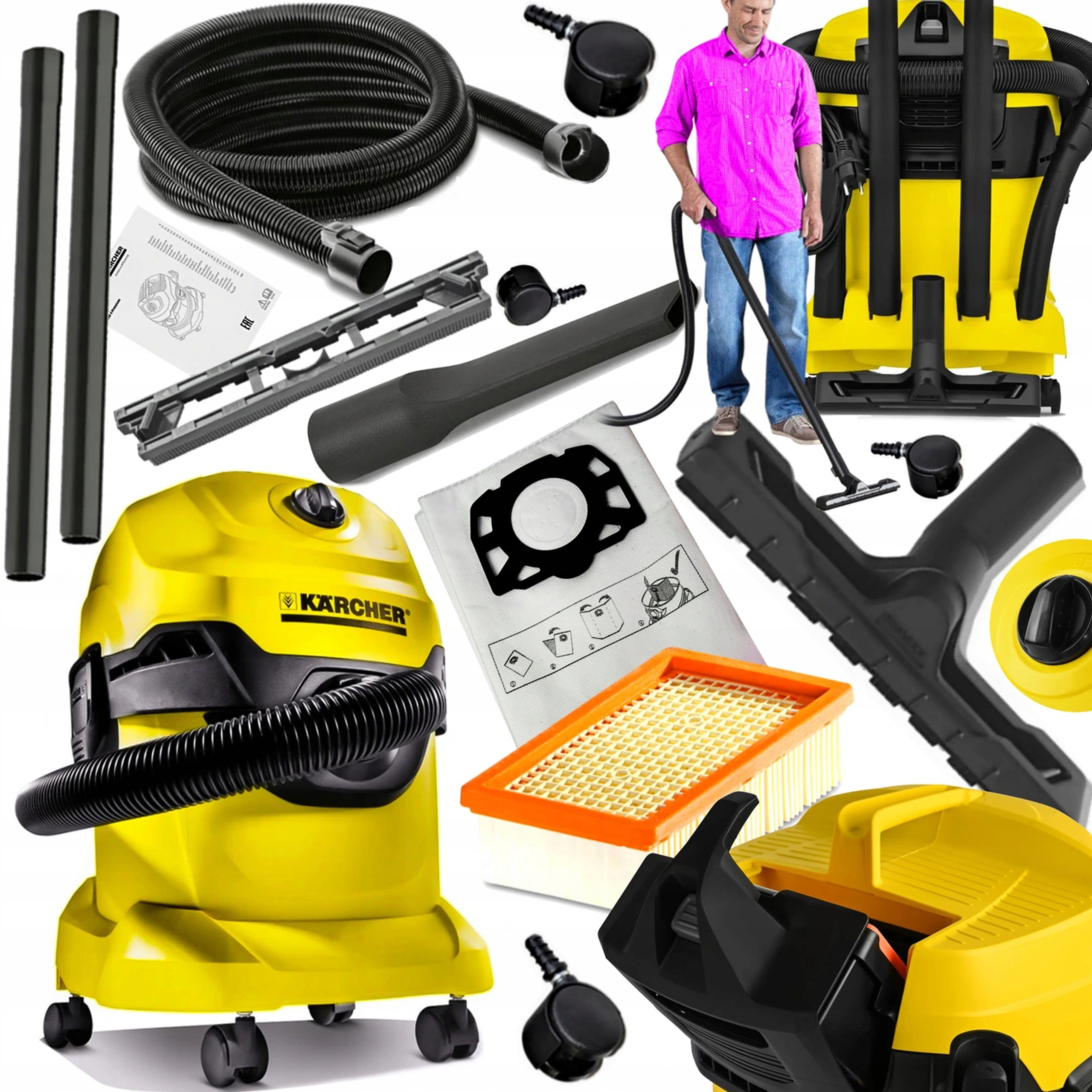 

Odkurzacz Przemysłowy Karcher WD4 Bezworkowy 1600W