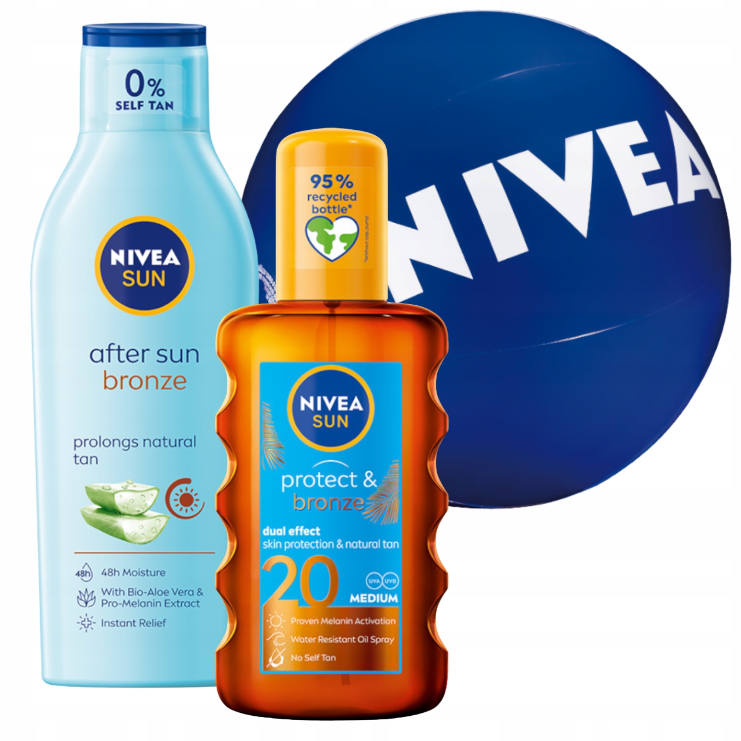 Nivea Sun Sada Balzám po opalování 200 Ml Aktivační olej SPF20 +dárek