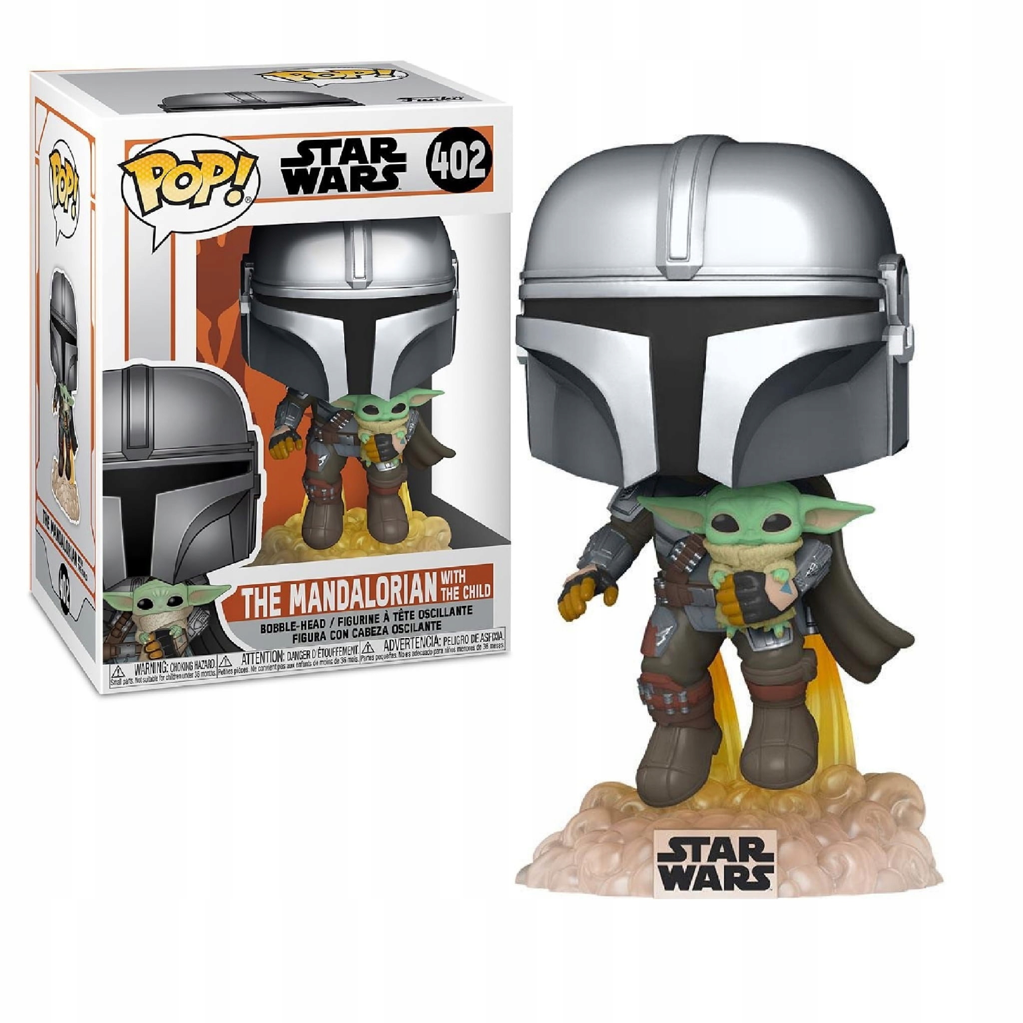Figurka Funko pop Mandalorian Flying With Grogu Star Wars #402