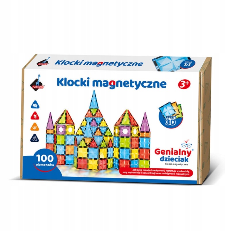 Klocki magnetyczne 100 elementów
