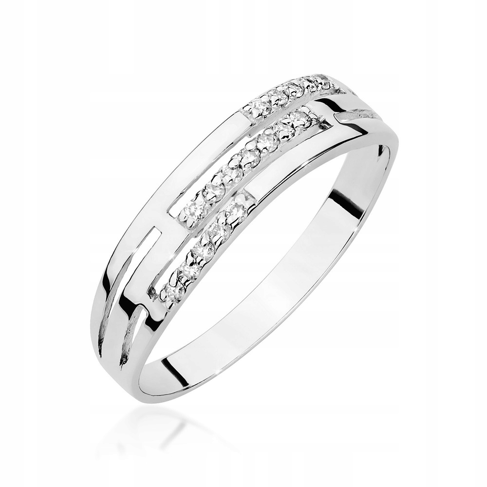 

Pierścionek Białe Złoto 585 Brylanty Grawer