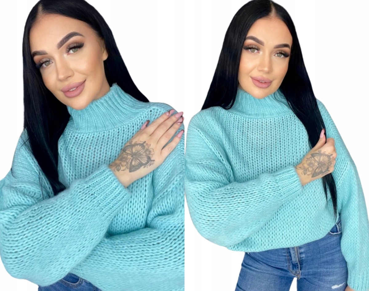 Svetr S Pologolfem, Hladký, Mátový