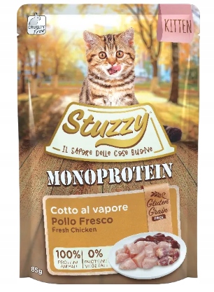Mokré krmivo pro kočky Stuzzy Monoprotein Kitten Kuře 16x85g
