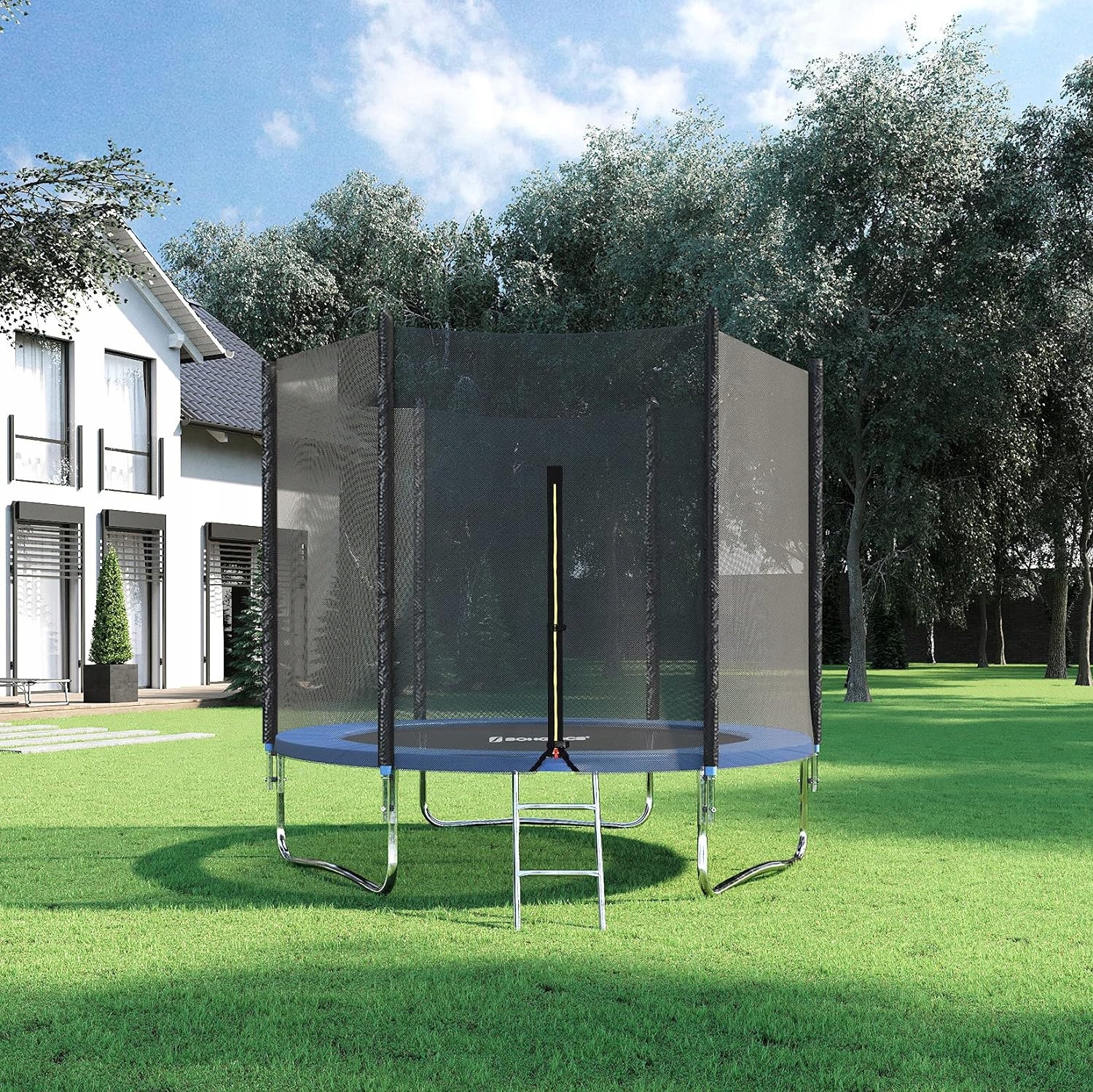 SIATKA DO TRAMPOLINY ZEWNĘTRZNA MOCNA OCHRONNA UNIWERSALNA WYSOKA 366cm 8sł Wiek dziecka 0 +