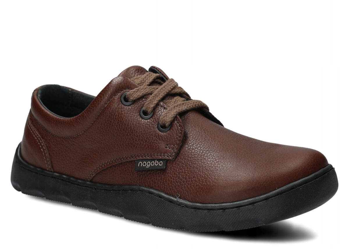 Dámské kožené polobotky hnědé Nagaba 630, široké, pohodlné, casual 36