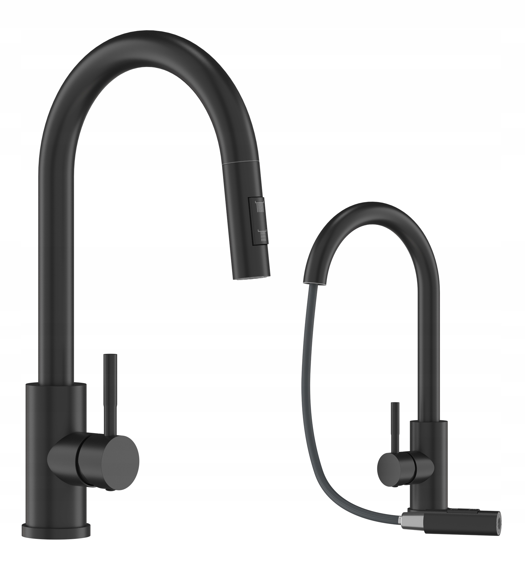 Čierna Kuchynská Batéria S Výsuvným Výtokom, Kuchynský Kohútik Loseto