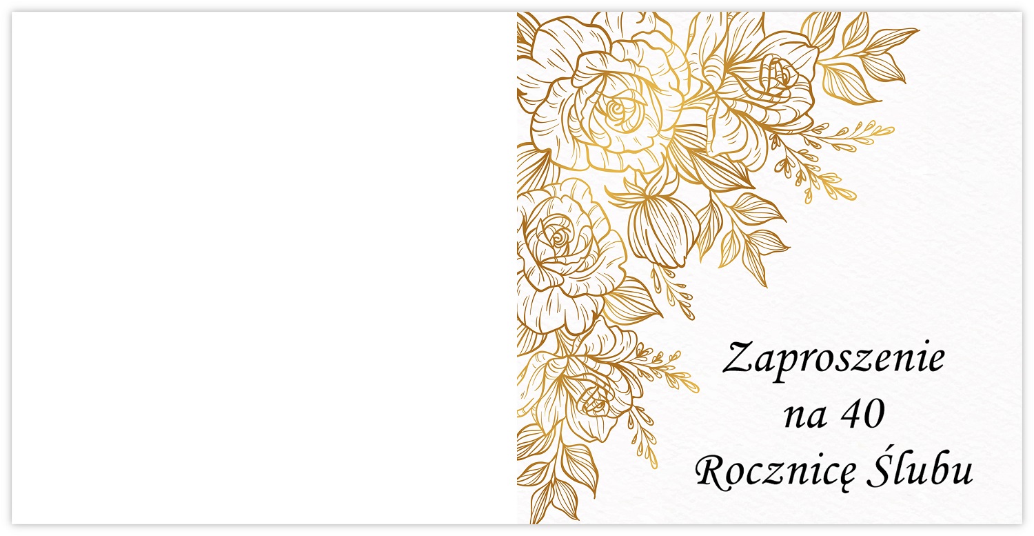 ZAPROSZENIA NA 40 ROCZNICĘ ŚLUBU ROCZNICA gotowe bez kościoła + KOPERTA EAN (GTIN) 5905215334092