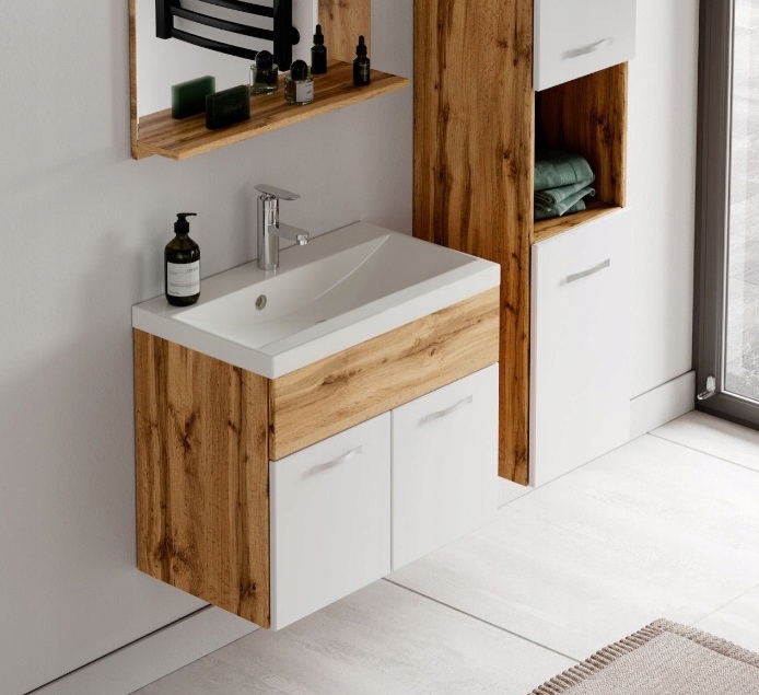 Meble łazienkowe szafka pod umywalkę słupek lustro Kod producenta 5903211068478