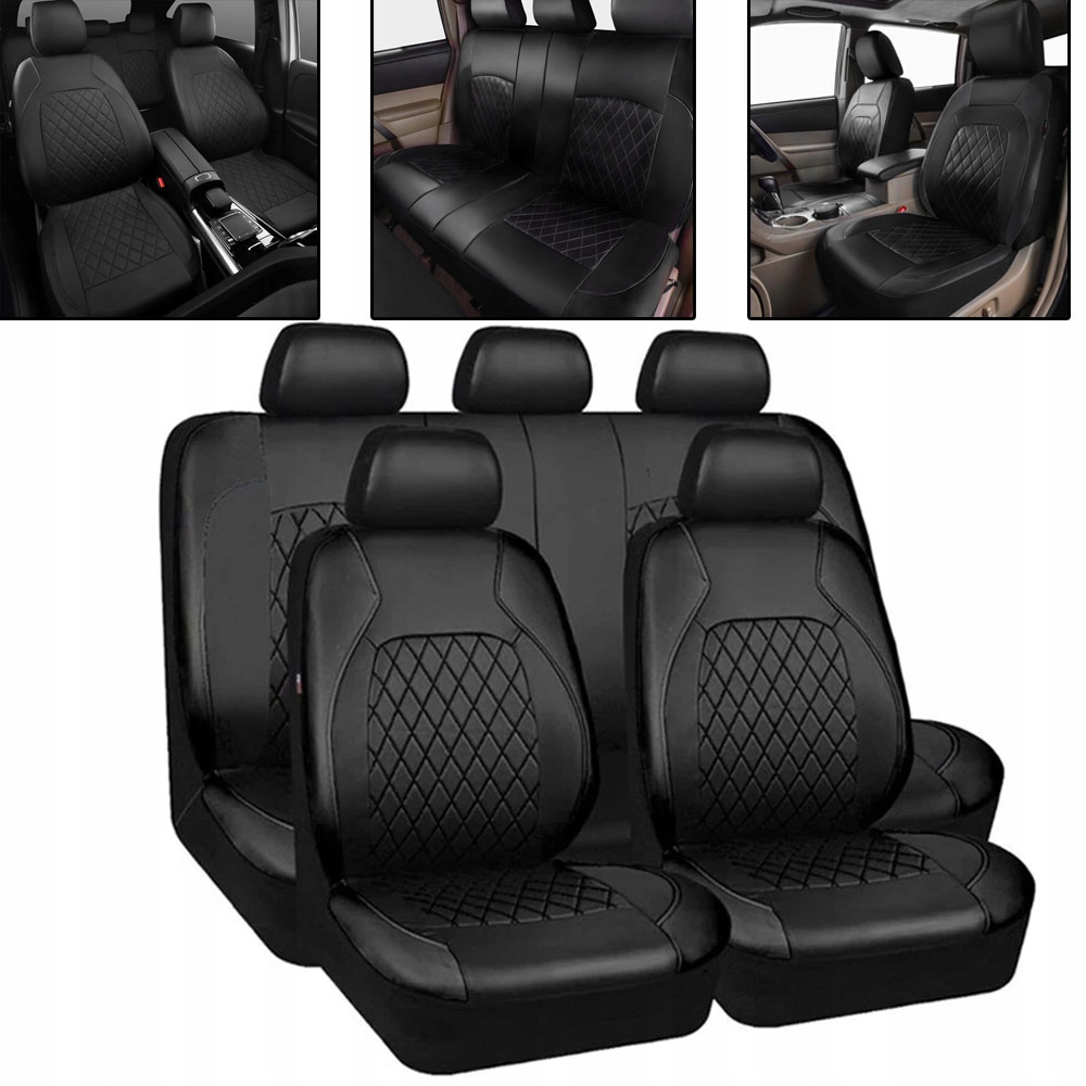 Pokrowce Na Fotele Samochodowe Siedzenia Czarno Komplet Uniwersalne