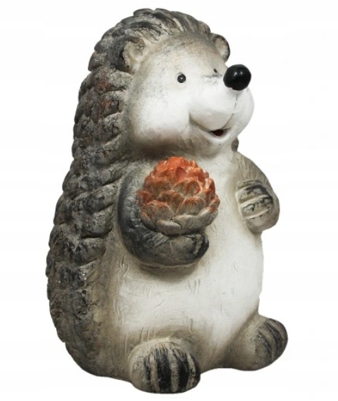 Figurka Jeż z szyszką stojąca ogrodowa duża 32 cm