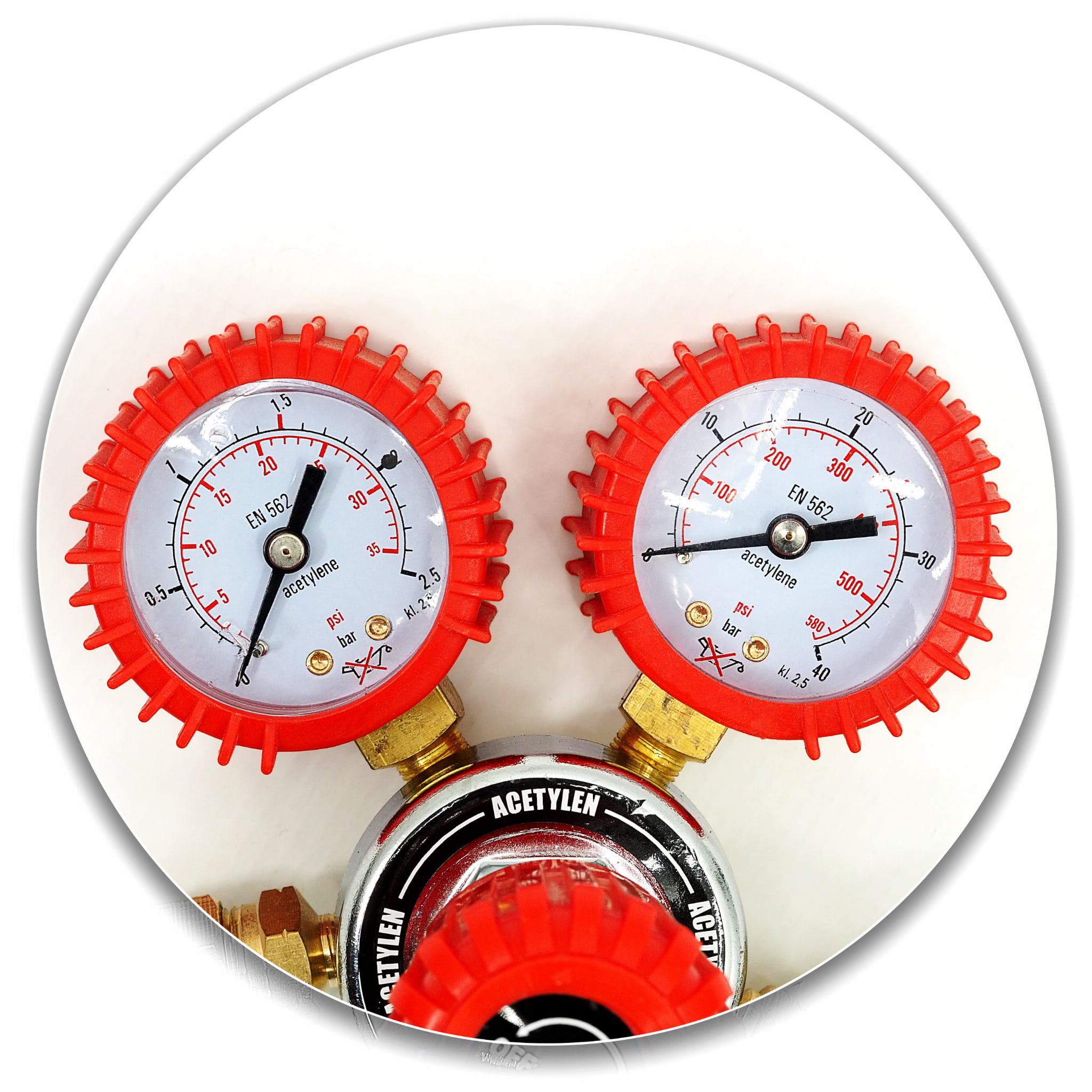 Reduktor butlowy acetylenowy 2 zegary MOUSE 1,5bar