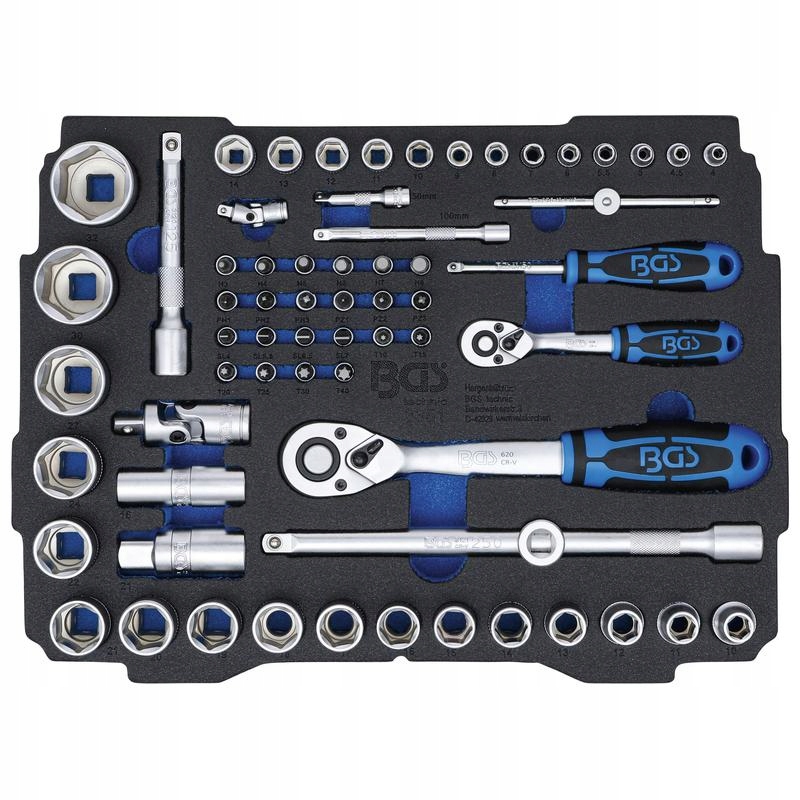Vložka do výrobku BOXSYS1 & 2 nástrčné kľúče 6,3 mm 1/4" 12,5 mm 1/2" 65 ks