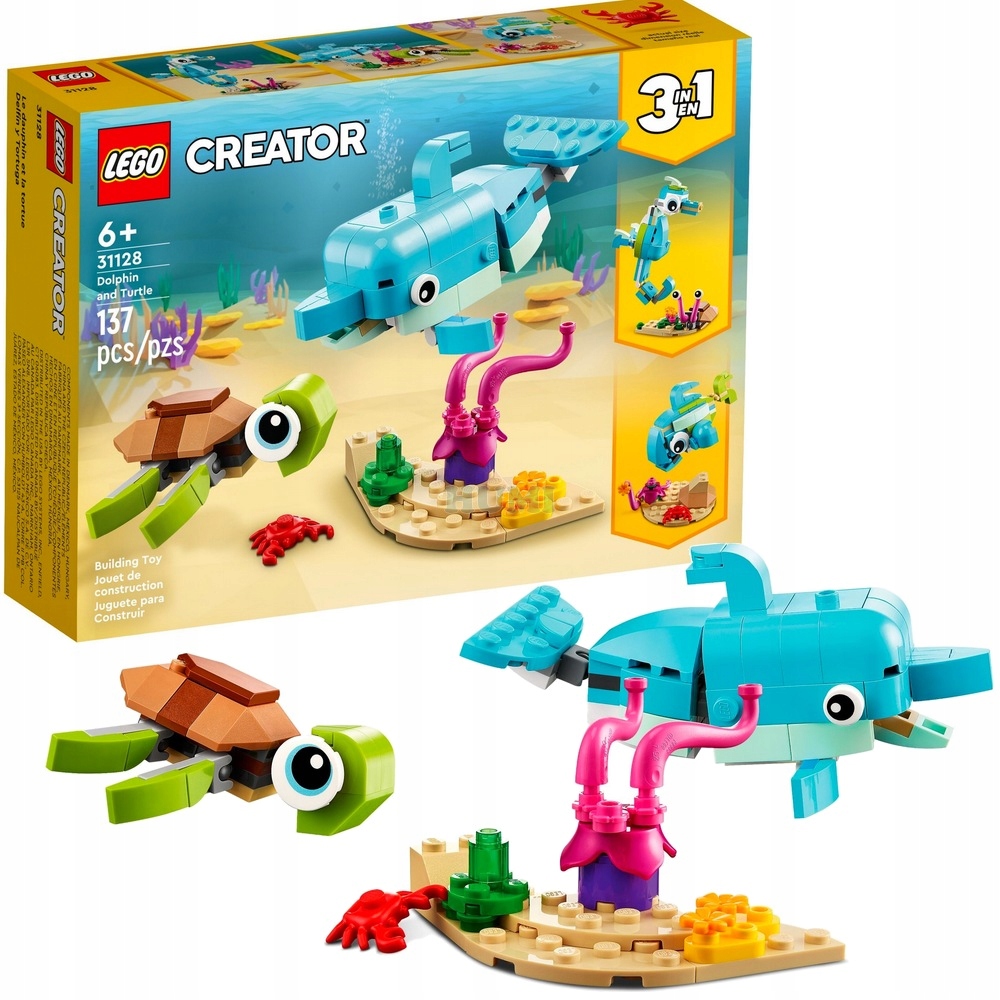 

Lego 31128 Creator Zwierzęta Delfin Żółw Konik 3w1