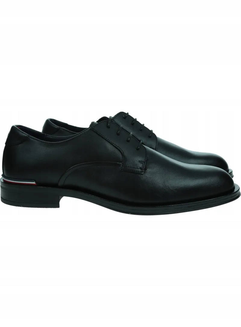 Černé společenské polobotky Tommy Hilfiger Core Rwb Hilfiger Lth Shoe FM0FM0486